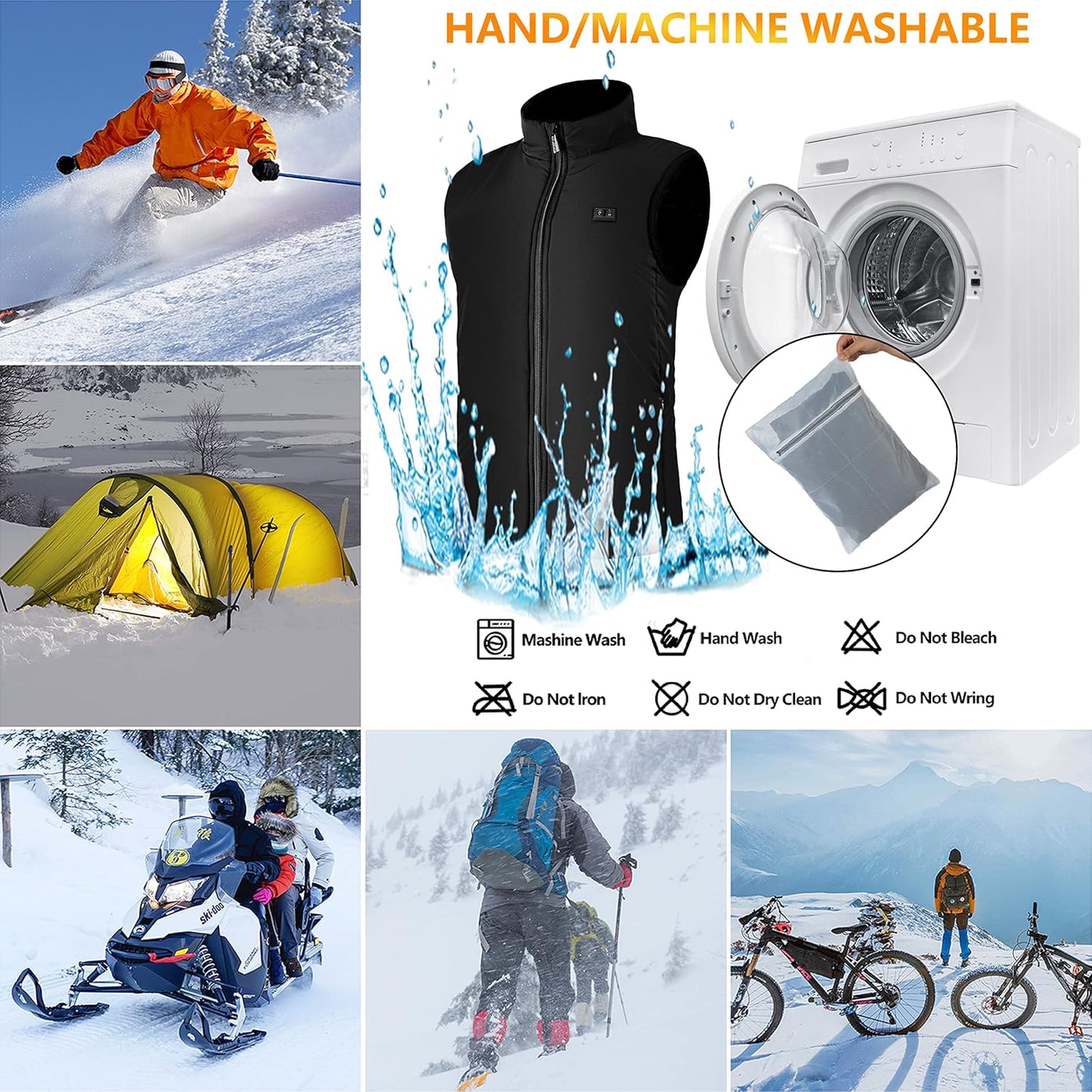 Rechargeable Slim-Fit Heated Vest for Men and Women with Battery Pack