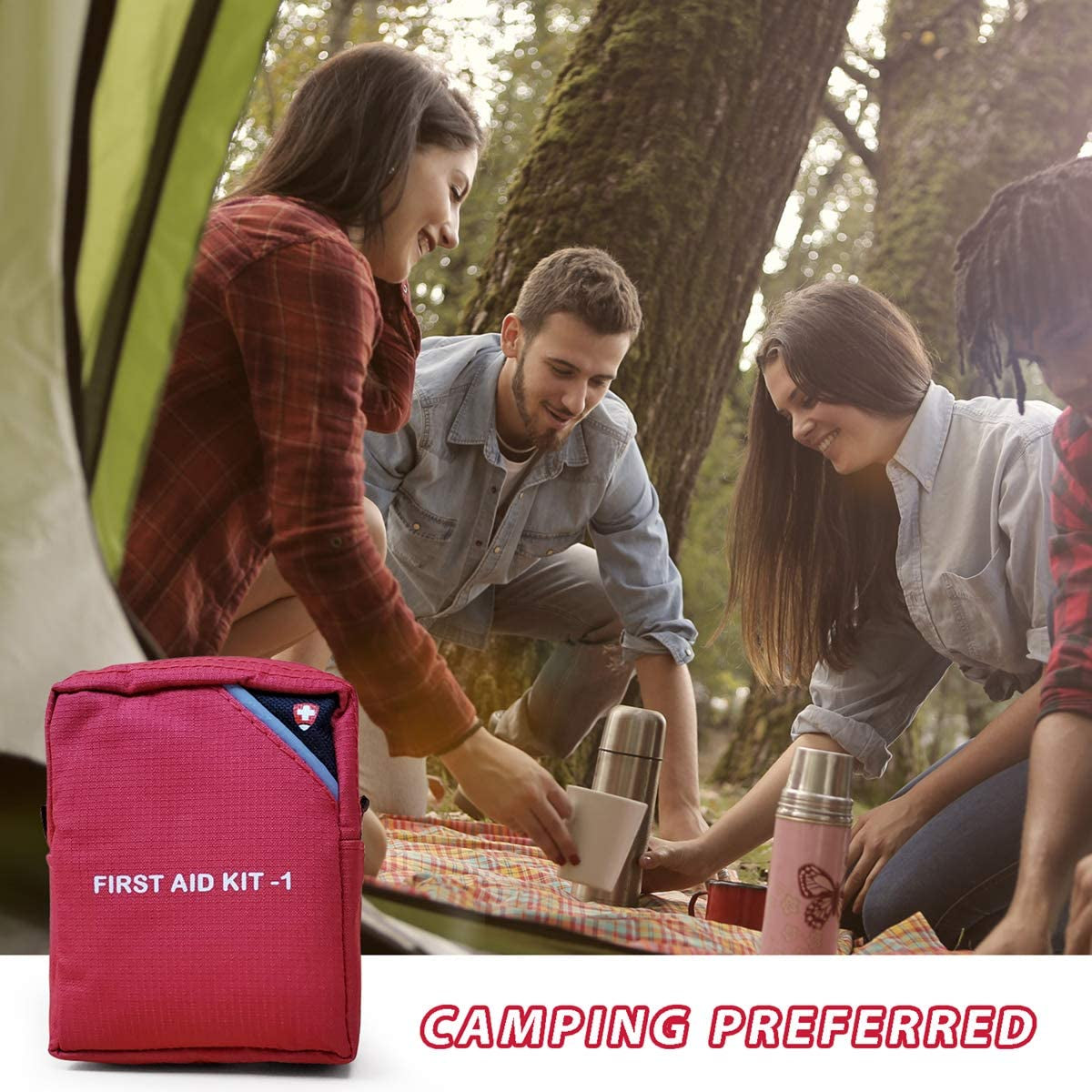 Compact Waterproof First Aid Kit for Outdoor Activities, Travel, and Emergencies (78 Pieces)