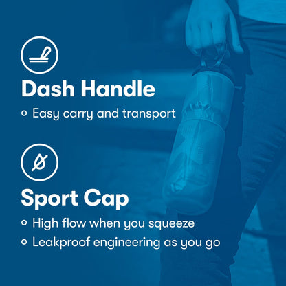 Sport Insulated Water Bottle - BPA-Free Squeeze Bottle with Handle (Fly Dye - Blood Orange, 24 Oz)