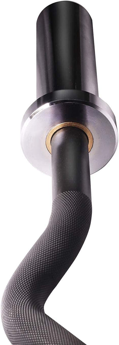 Olympic Barbell 47-Inch & 86-Inch EZ Curl Weight Bars – 350 lb and 1500 lb Capacity Chrome Barbells for Home and Gym Strength Training, Weightlifting, and Powerlifting