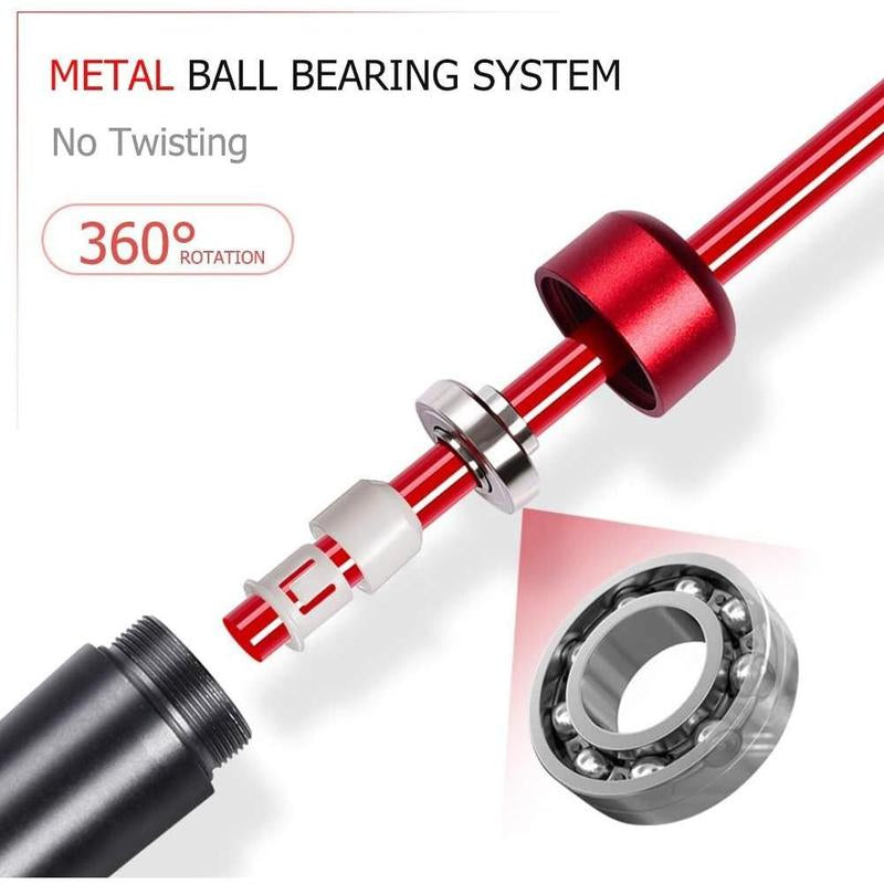 Redify Weighted Jump Rope for Workout Fitness(1Lb), Tangle-Free Ball Bearing Rapid Speed Skipping Rope for MMA Boxing Weight-Loss,Aluminum Handle Adjustable Length 9MM Fabric Cotton+9Mm Solid PVC Rope