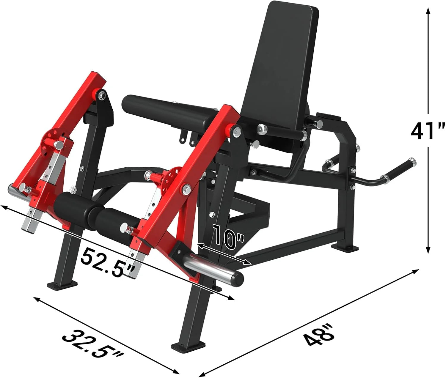 Adjustable Leg Extension and Curl Machine for Home Gym - Single Leg Extension, Lying Curl, and Standing Curl with Plate Loading System