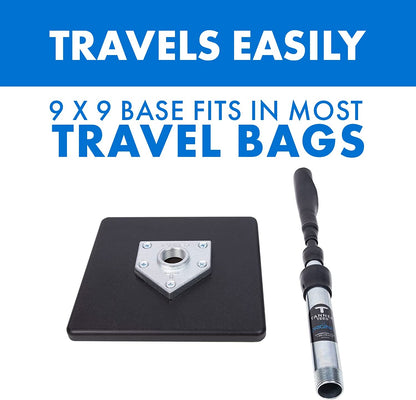 Tee Original Adjustable Batting Tee for Baseball and Softball – Steel Shaft, Composite Base, Hand-Rolled Rubber Top, Height Adjustable from 26" to 43