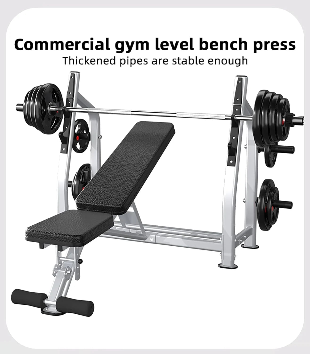 Weight Bench Press Station - Olympic Powerlifting Equipment - 700Lbs Capacity 2.0Mm Heavy-Duty Steel Frame Incline/Flat Bench Press Rack