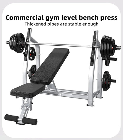 Weight Bench Press Station - Olympic Powerlifting Equipment - 700Lbs Capacity 2.0Mm Heavy-Duty Steel Frame Incline/Flat Bench Press Rack