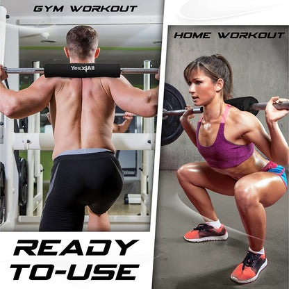 Ergonomic Foam Bar Pad for Olympic Barbell Squats, Hip Thrusts, and Weightlifting