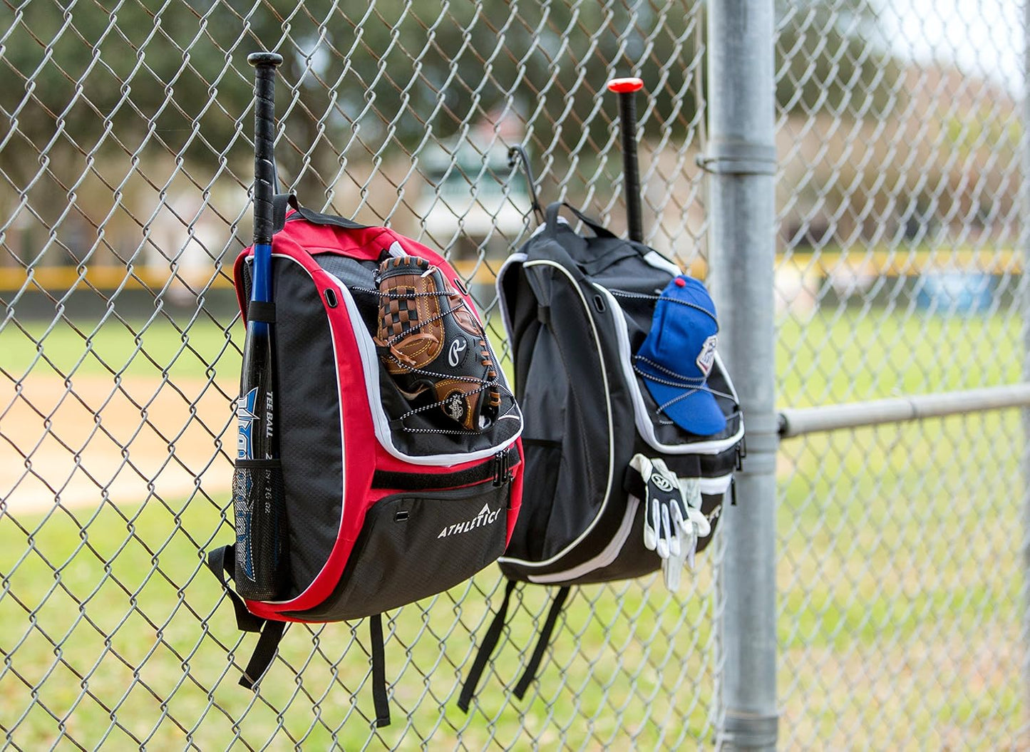 Baseball Bat Backpack - Premium Gear Bag for Baseball, T-Ball, and Softball Equipment for All Ages | Accommodates Bat, Helmet, Glove, and Footwear | Features Shoe Compartment and Fence Hook