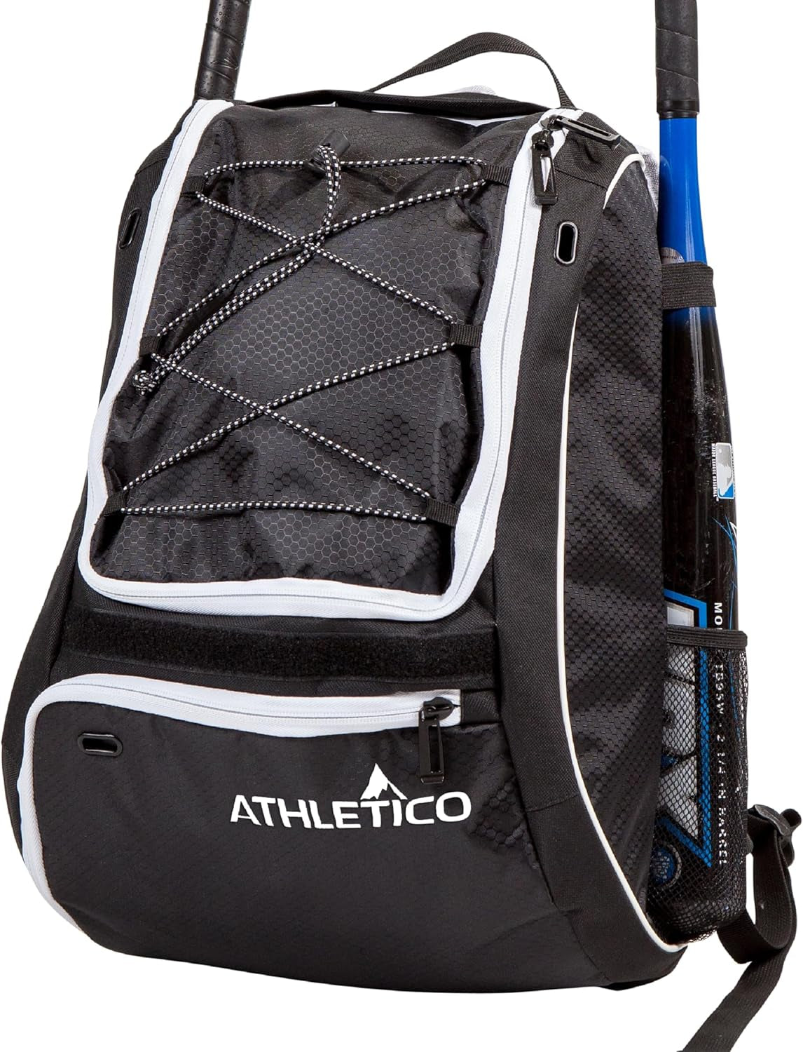 Baseball Bat Backpack - Premium Gear Bag for Baseball, T-Ball, and Softball Equipment for All Ages | Accommodates Bat, Helmet, Glove, and Footwear | Features Shoe Compartment and Fence Hook