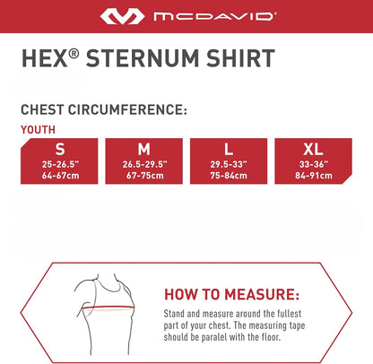 Youth Compression Shirt with HEX Padding for Chest Protection in Baseball