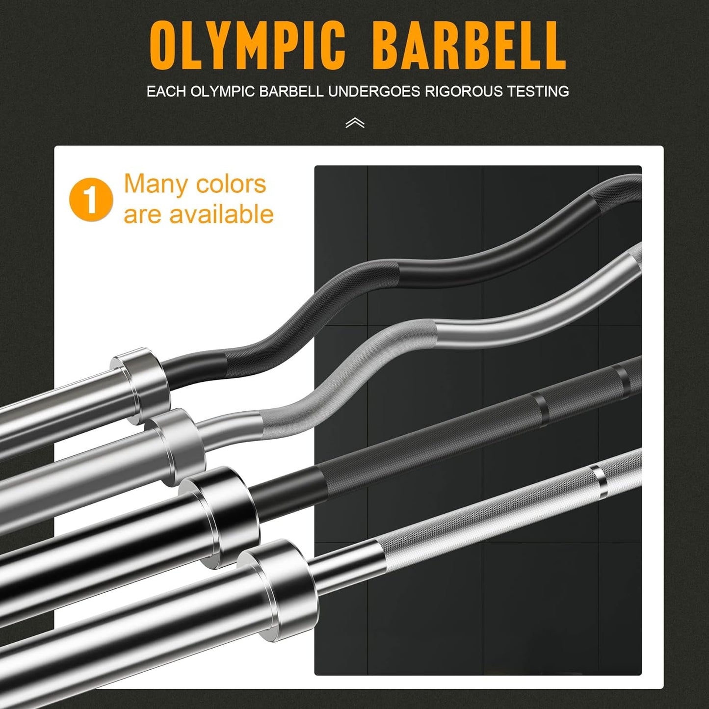 Olympic EZ Curl Barbell - Available in 330LB, 700LB, 1000LB, and 1500LB for Bicep Curls, Squats, and Weightlifting