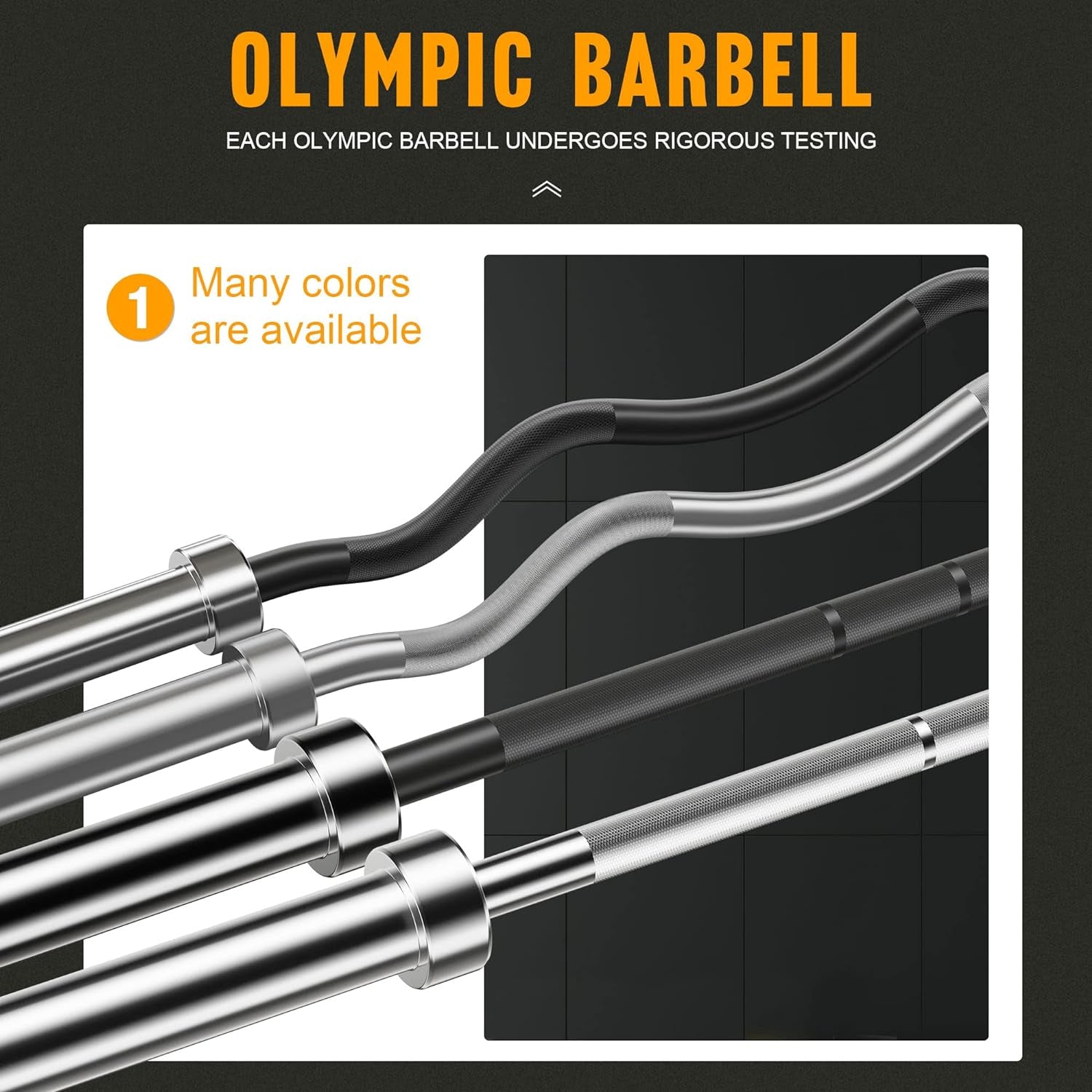 Olympic EZ Curl Barbell - Available in 330LB, 700LB, 1000LB, and 1500LB for Bicep Curls, Squats, and Weightlifting