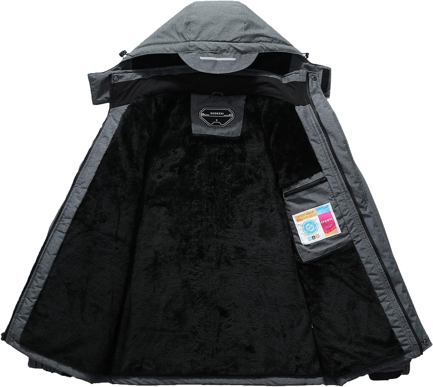 Men's Waterproof Ski Jacket - Insulated Winter Snow Coat with Hood