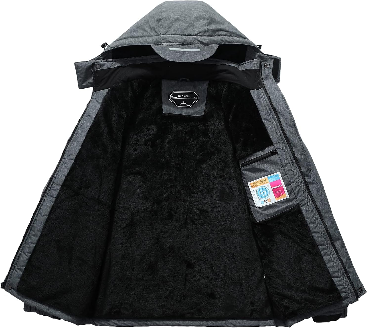 Men's Waterproof Ski Jacket - Insulated Winter Snow Coat with Hood