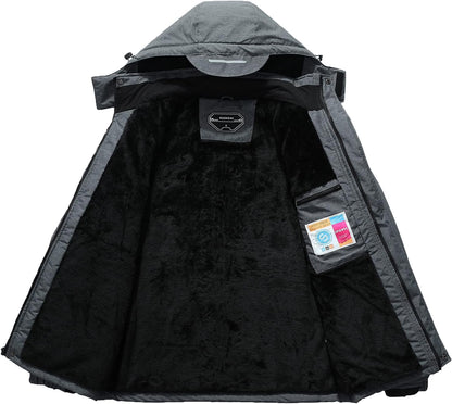 Men's Waterproof Ski Jacket - Insulated Winter Snow Coat with Hood