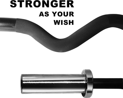 Olympic Barbell 47-Inch & 86-Inch EZ Curl Weight Bars – 350 lb and 1500 lb Capacity Chrome Barbells for Home and Gym Strength Training, Weightlifting, and Powerlifting