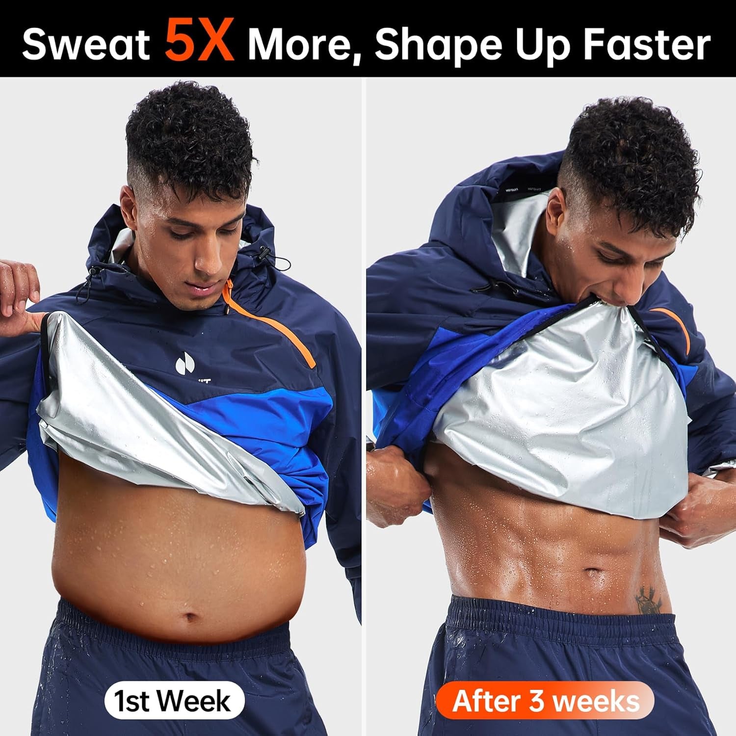 Men's Sauna Suit - Sweat-Enhancing Jacket and Pants for Gym Workouts