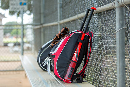 Baseball Bat Backpack - Premium Gear Bag for Baseball, T-Ball, and Softball Equipment for All Ages | Accommodates Bat, Helmet, Glove, and Footwear | Features Shoe Compartment and Fence Hook
