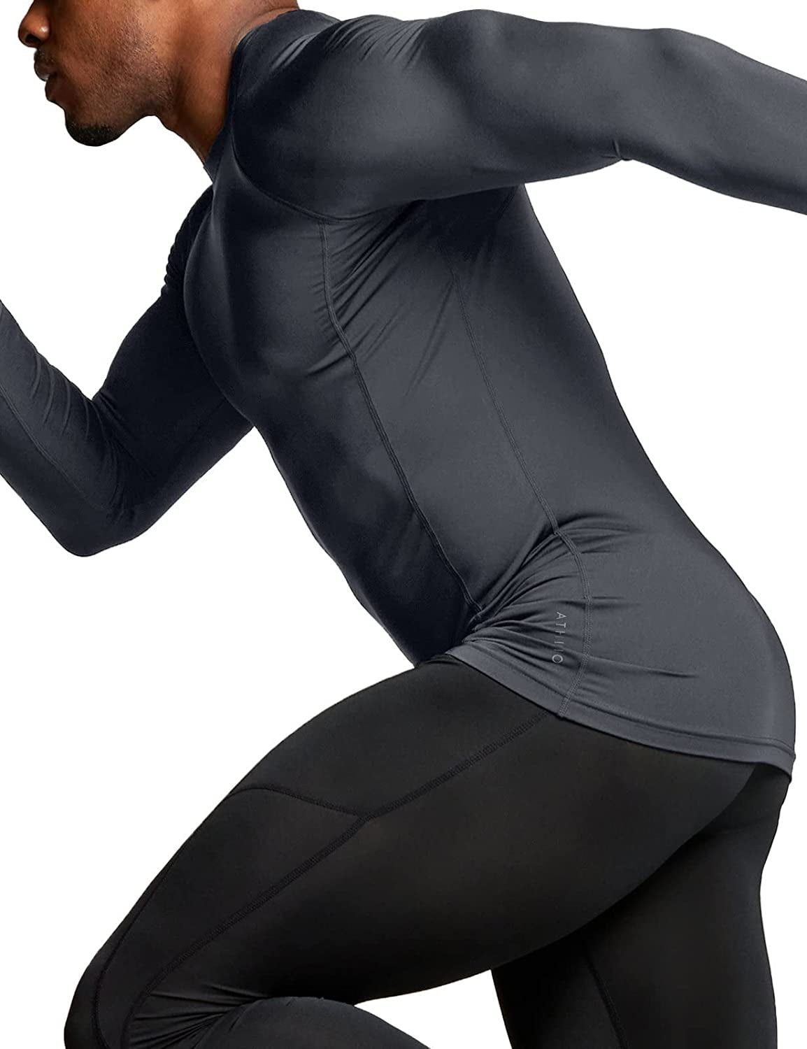 Men's UPF 50+ Long Sleeve Compression Rash Guard for Water Sports and Athletic Training