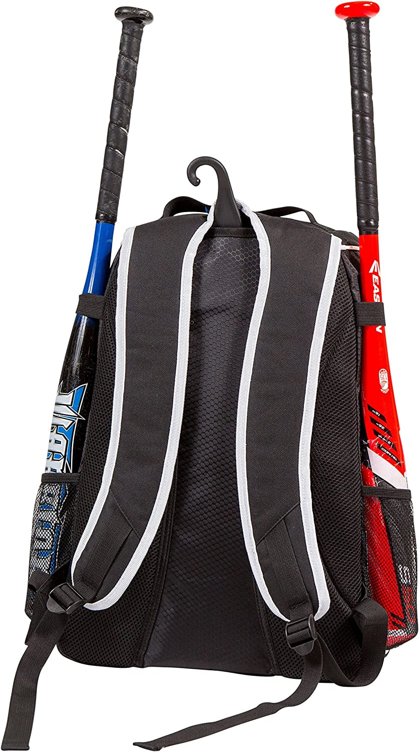 Baseball Bat Backpack - Premium Gear Bag for Baseball, T-Ball, and Softball Equipment for All Ages | Accommodates Bat, Helmet, Glove, and Footwear | Features Shoe Compartment and Fence Hook