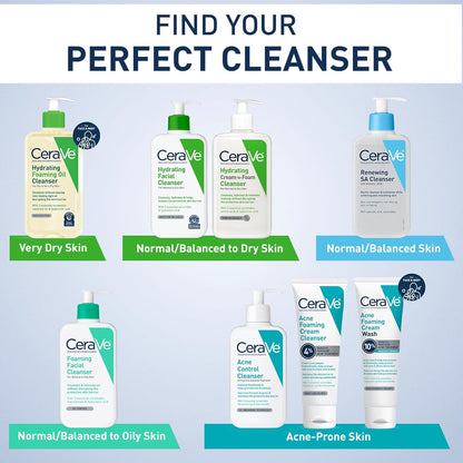 Foaming Facial Cleanser, Daily Face Wash for Oily Skin, Hyaluronic Acid + Ceramides + Niacinamide, Fragrance Free & Paraben Free, Non-Drying Oil Control Face Wash, 16 Fluid Ounces