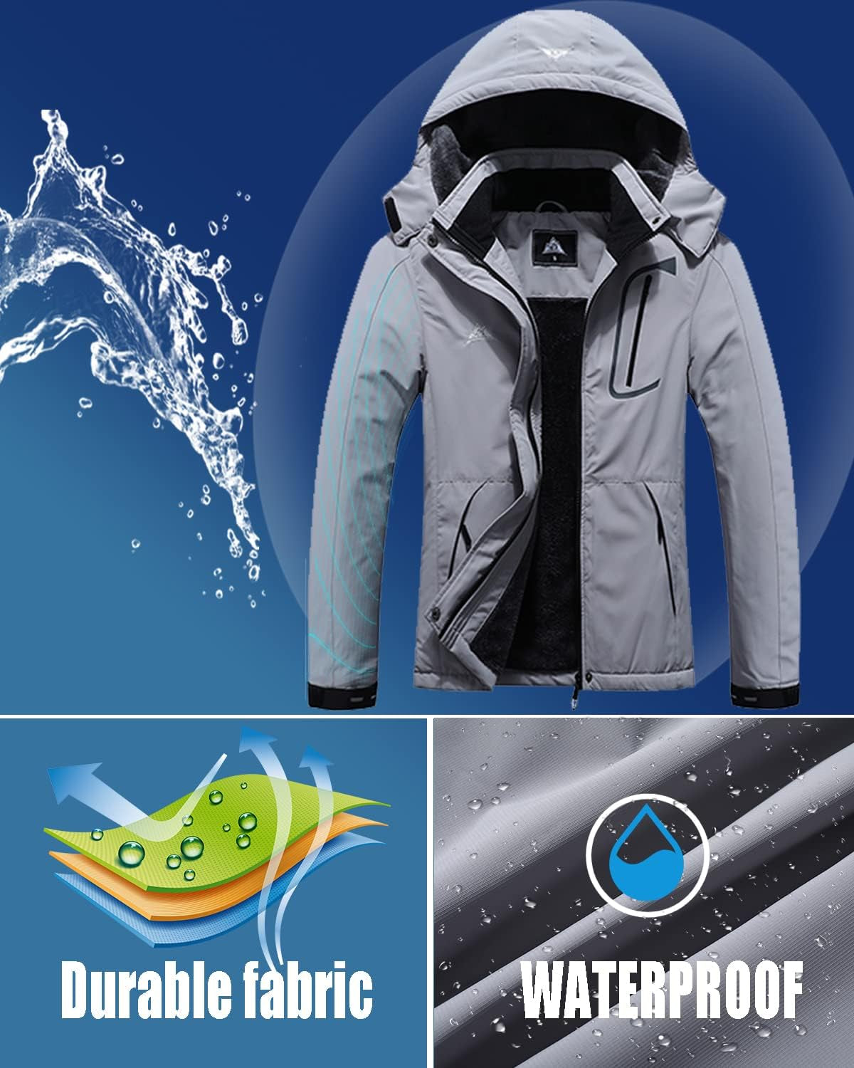 Women's Waterproof Ski Jacket - Insulated Winter Coat for Outdoor Activities, Hiking, and Snowboarding