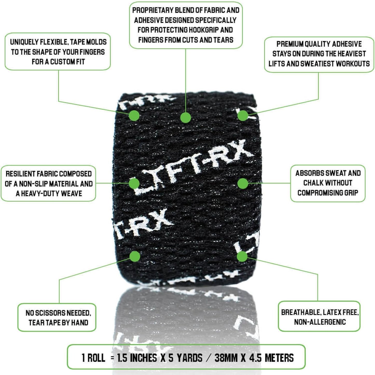 Premium Adhesive Weightlifting Hook Grip Tape for Olympic Weightlifting, Cross Fitness, and Athletic Performance - Thumb and Finger Protection, Enhanced Grip