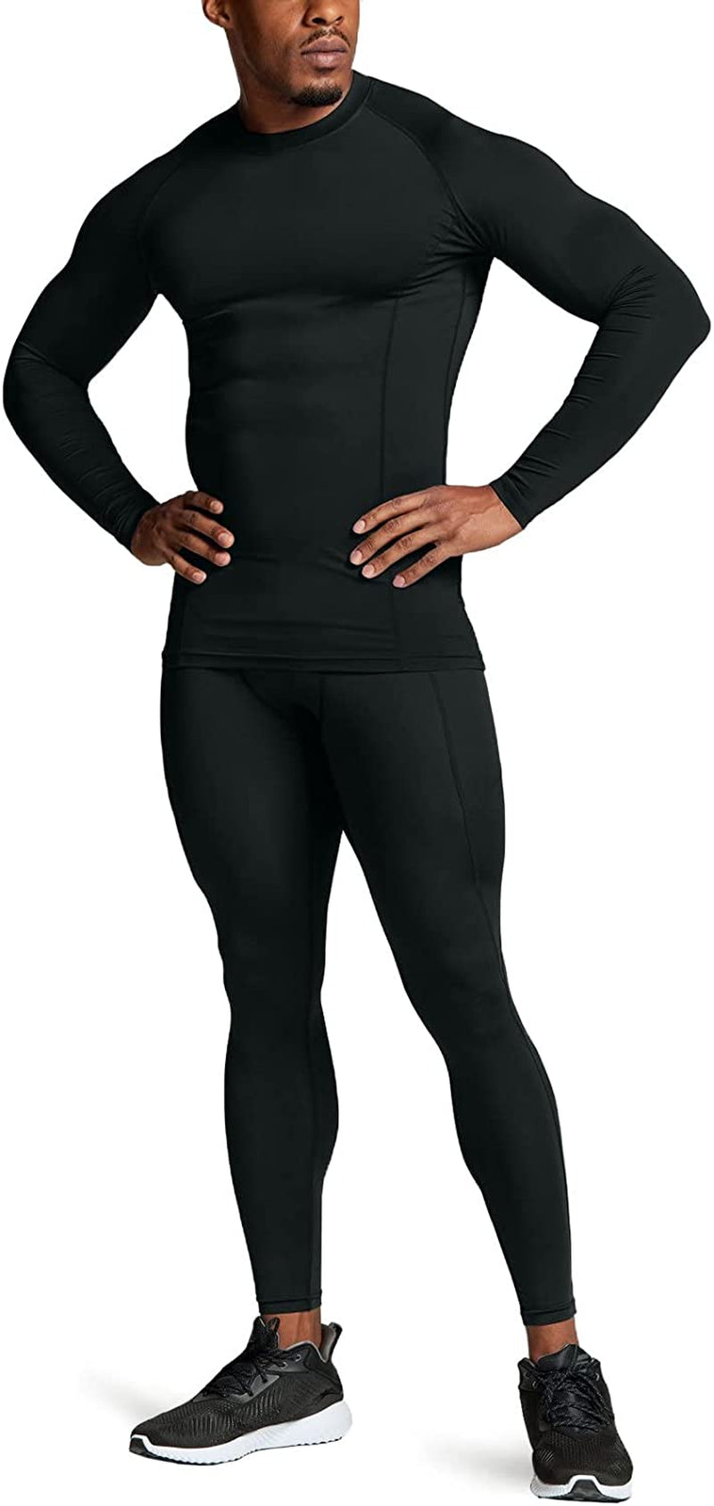 Men's UPF 50+ Long Sleeve Compression Rash Guard for Water Sports and Athletic Training
