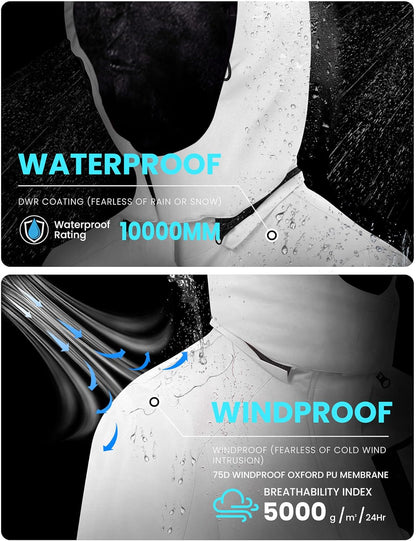 Women's Waterproof Ski Jacket - Windproof Fleece-Lined Winter Coat with Hood