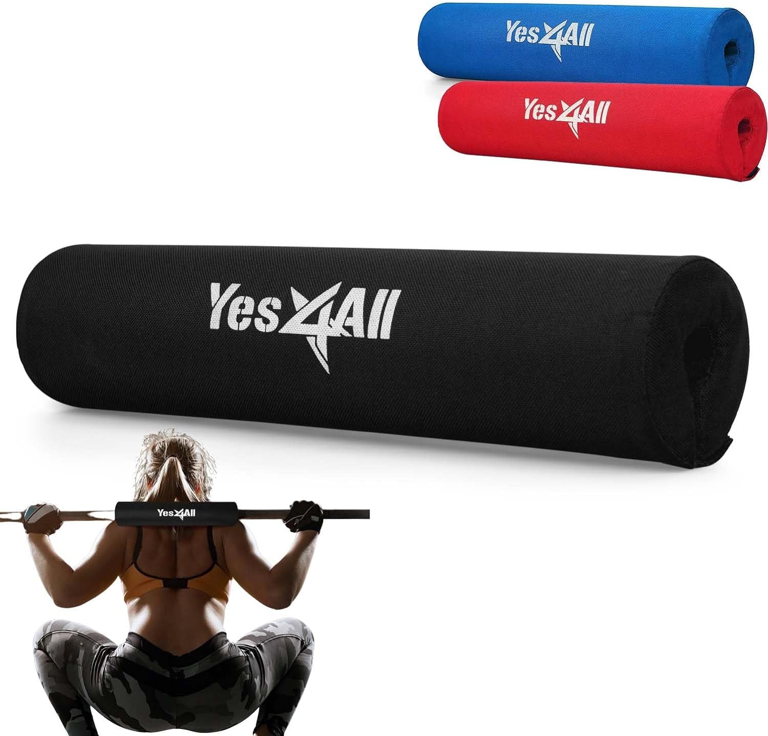 Ergonomic Foam Bar Pad for Olympic Barbell Squats, Hip Thrusts, and Weightlifting