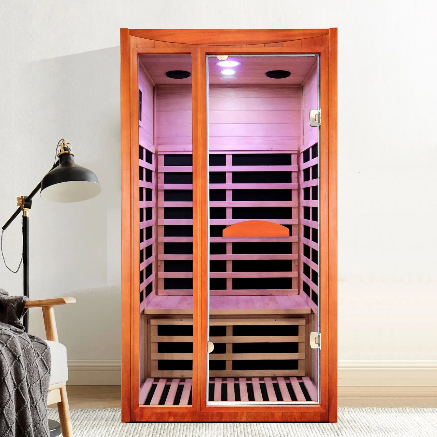 Genreen 2-Person Steam Sauna, Traditional Sauna for Home, Home Spa Sauna, Indoor Sauna