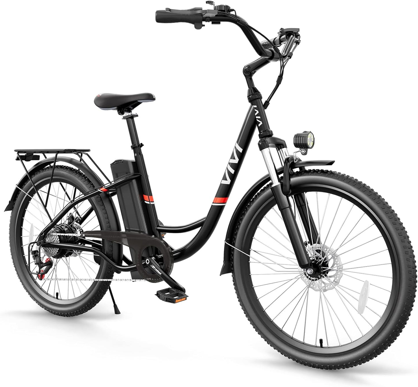 26" Electric Cruiser Bike - 500W E-Bike for Adults, 20MPH Speed, 48V Removable Battery, 7-Speed Professional Electric City Commuter Bicycle