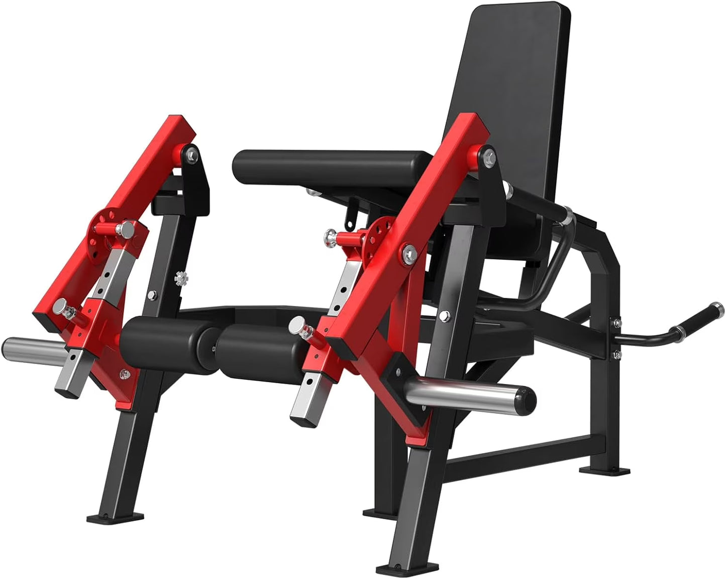 Adjustable Leg Extension and Curl Machine for Home Gym - Single Leg Extension, Lying Curl, and Standing Curl with Plate Loading System