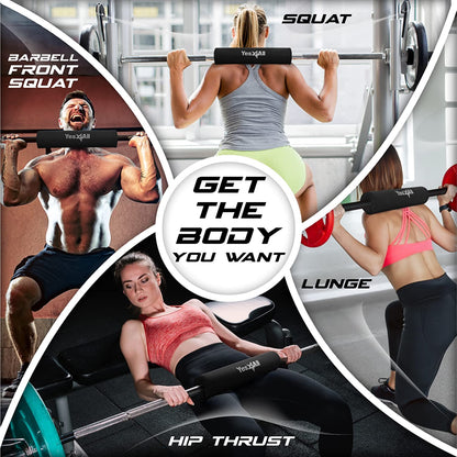 Ergonomic Foam Bar Pad for Olympic Barbell Squats, Hip Thrusts, and Weightlifting