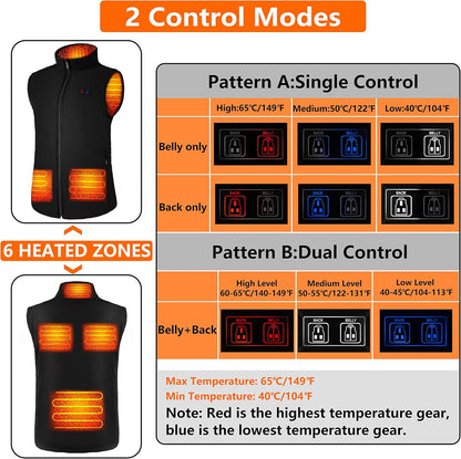 Rechargeable Slim-Fit Heated Vest for Men and Women with Battery Pack