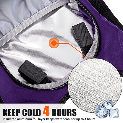 Hydration Pack - 2L Water Bladder Backpack for Running, Biking, Hiking, and Festivals