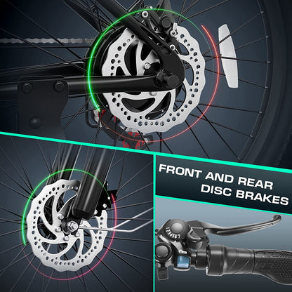 26" Electric Cruiser Bike - 500W E-Bike for Adults, 20MPH Speed, 48V Removable Battery, 7-Speed Professional Electric City Commuter Bicycle