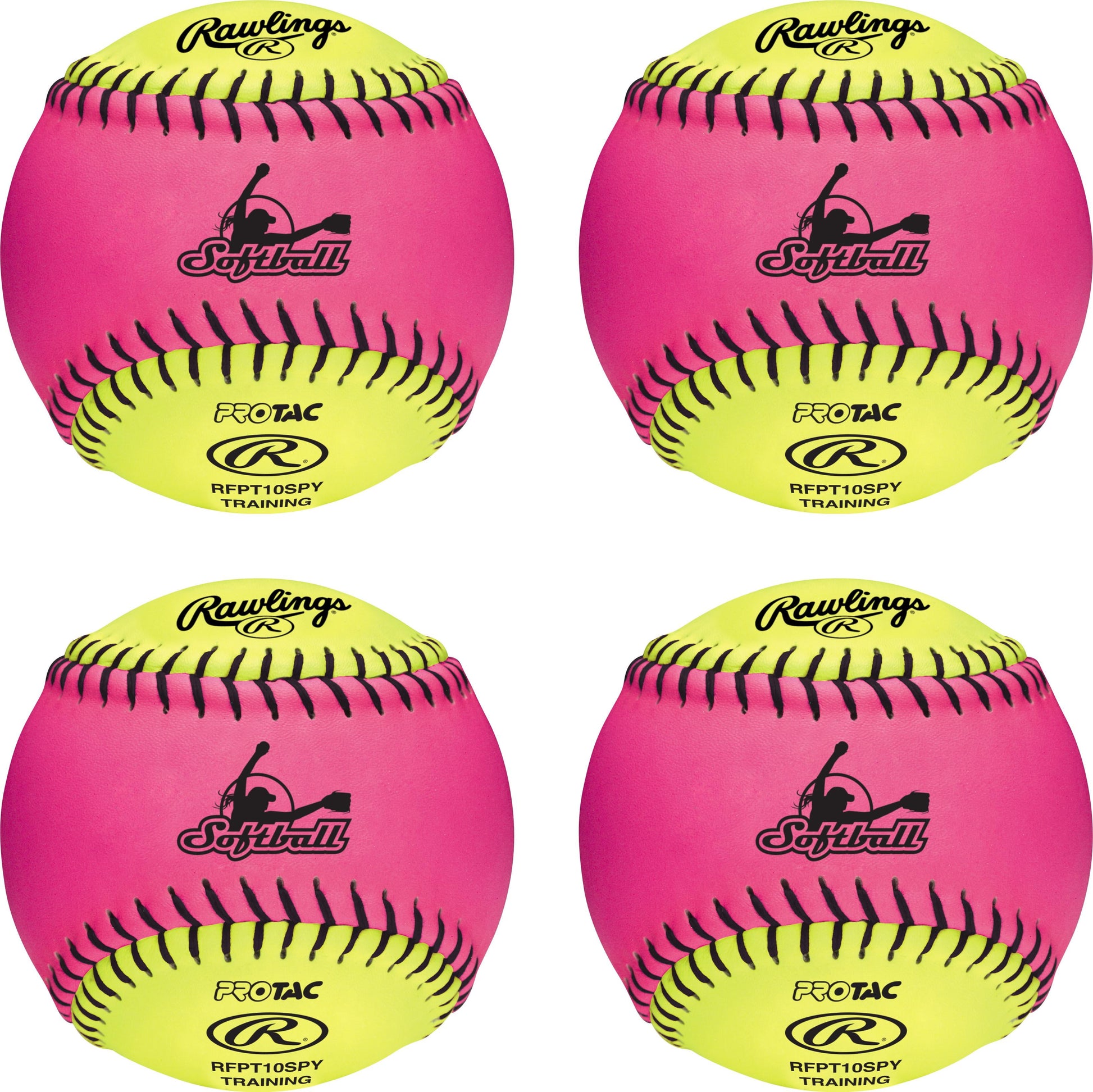 Official League Fastpitch Softballs for Recreational Use, 10 Inch, Pack of 4