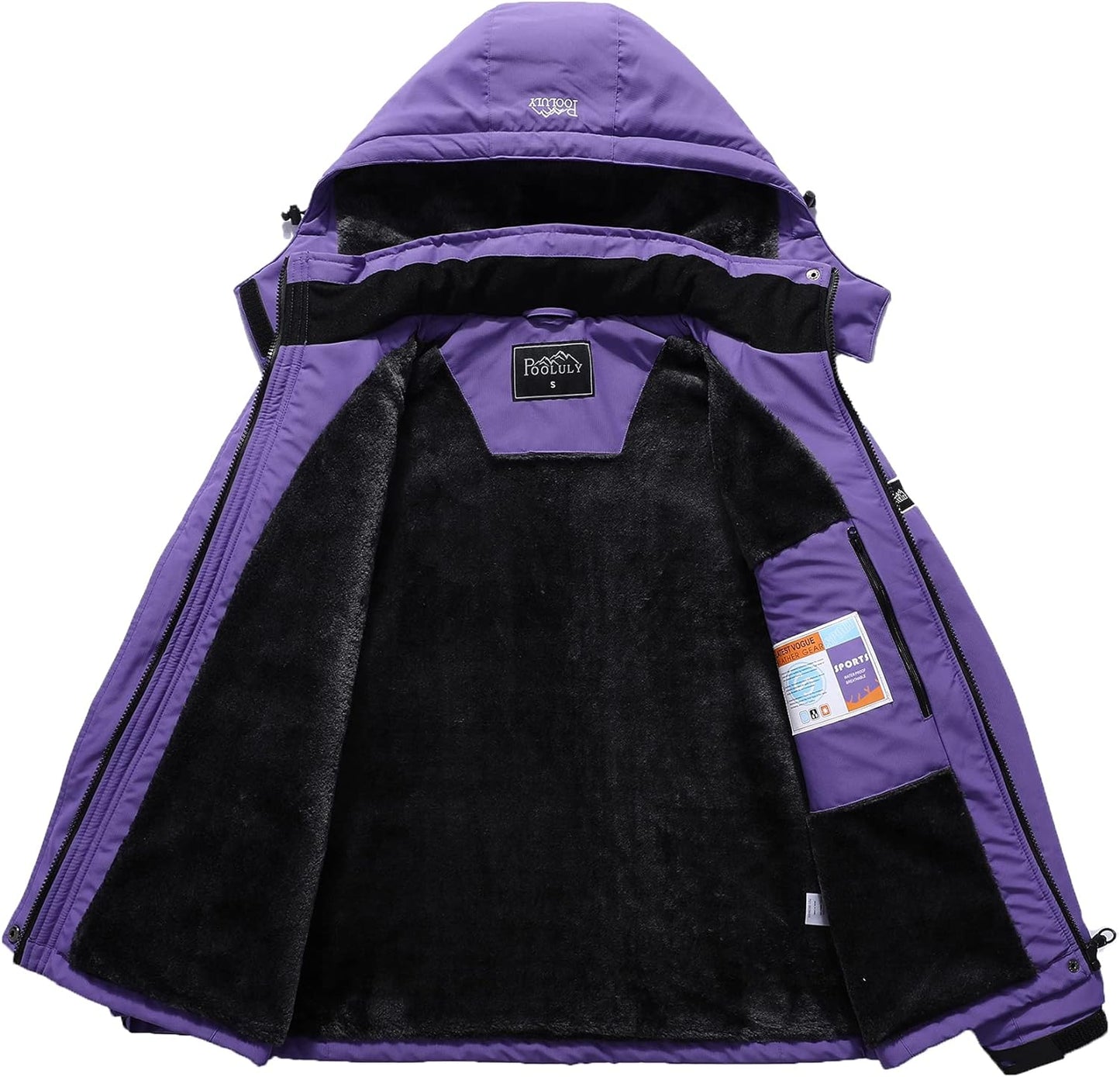 Women's Waterproof Ski Jacket - Warm Winter Windbreaker with Hood for Snowboarding