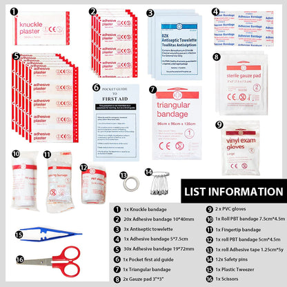Compact Waterproof First Aid Kit for Outdoor Activities, Travel, and Emergencies (78 Pieces)