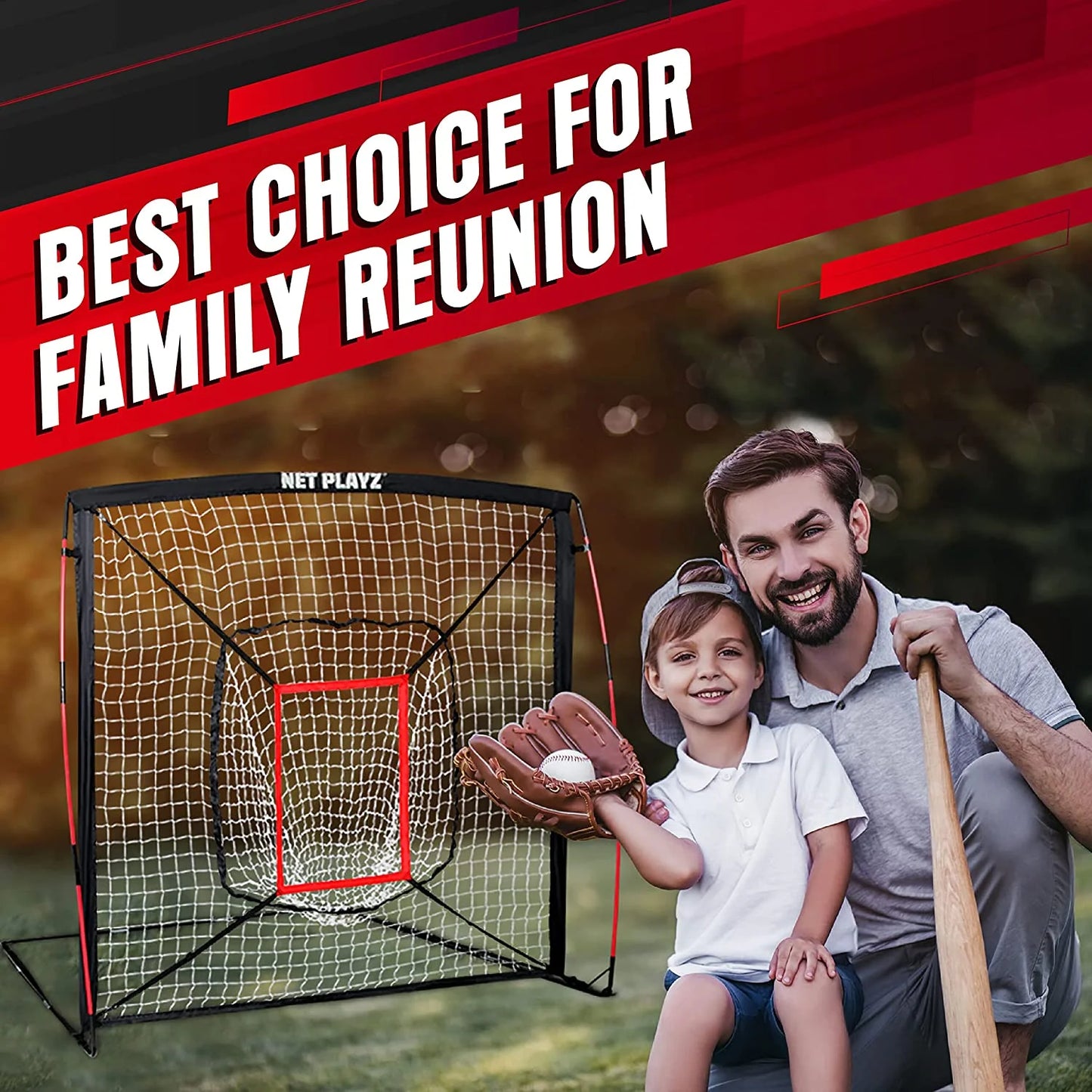 5' x 5' Baseball and Softball Hitting and Pitching Net - Ideal for All Skill Levels, Bow Frame Design