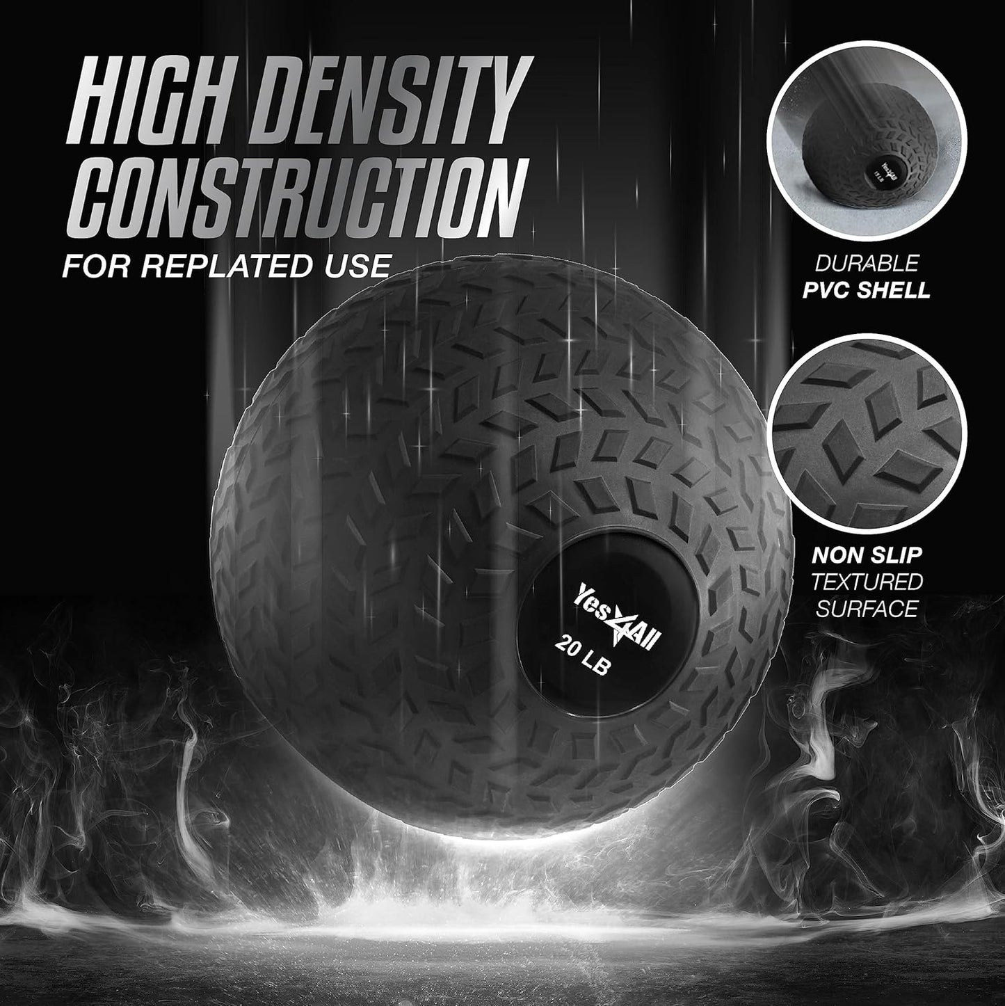 Weighted Slam Balls - 10-40 lbs Durable PVC Sand-Filled Exercise Balls for Core Strength Training