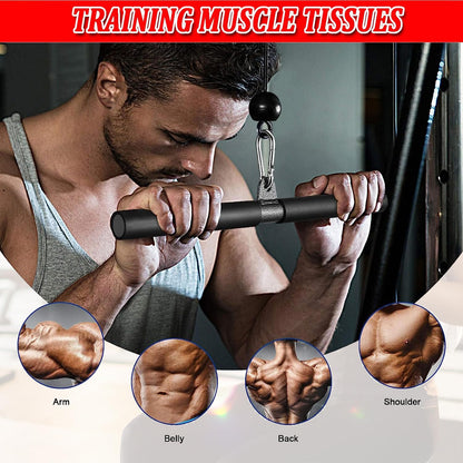 LAT Pull Down Bar Attachment for Cable Machines - Professional Fitness Accessory with Rubber Grip for Home Gym Muscle Building and Strength Training