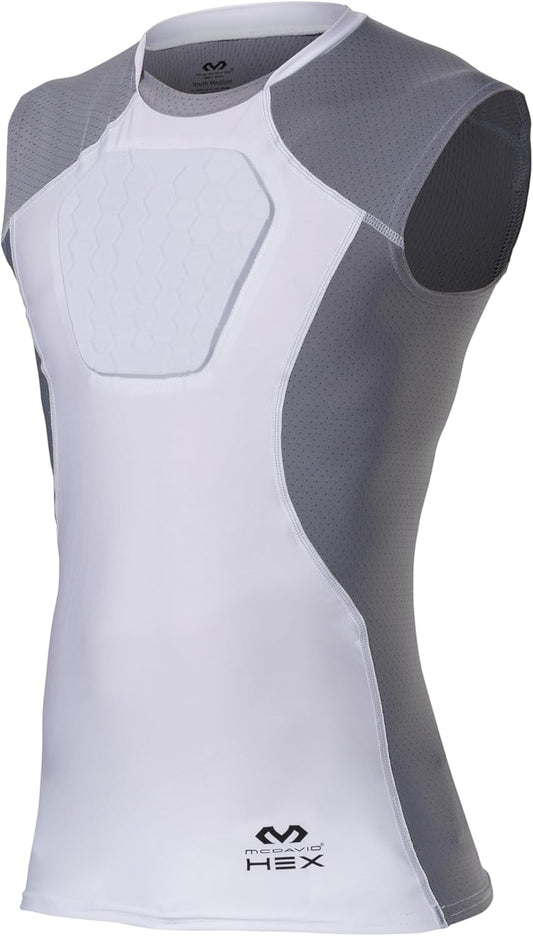 Youth Compression Shirt with HEX Padding for Chest Protection in Baseball