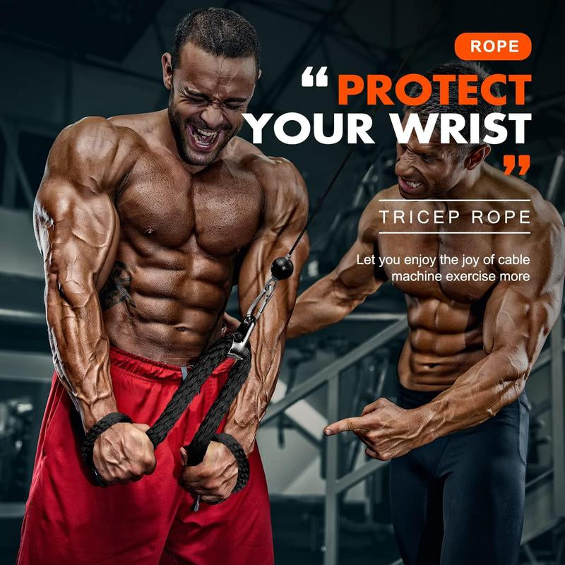 Tricep Rope, Press down Cable Machine Attachment Set, LAT Pulldown Attachment, Cable Machine Accessories for Home Gym, Exercise Machine Attachments Pulley System Gym Pull down Rope, Patented,Best Christmas Gifts for Men,Fitness Equipment,Home Gym Weight L