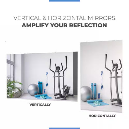 Large Fitness Center Mirror 1/4 In. Thick, Safety-Backed, 48 In. W X 60 In. H