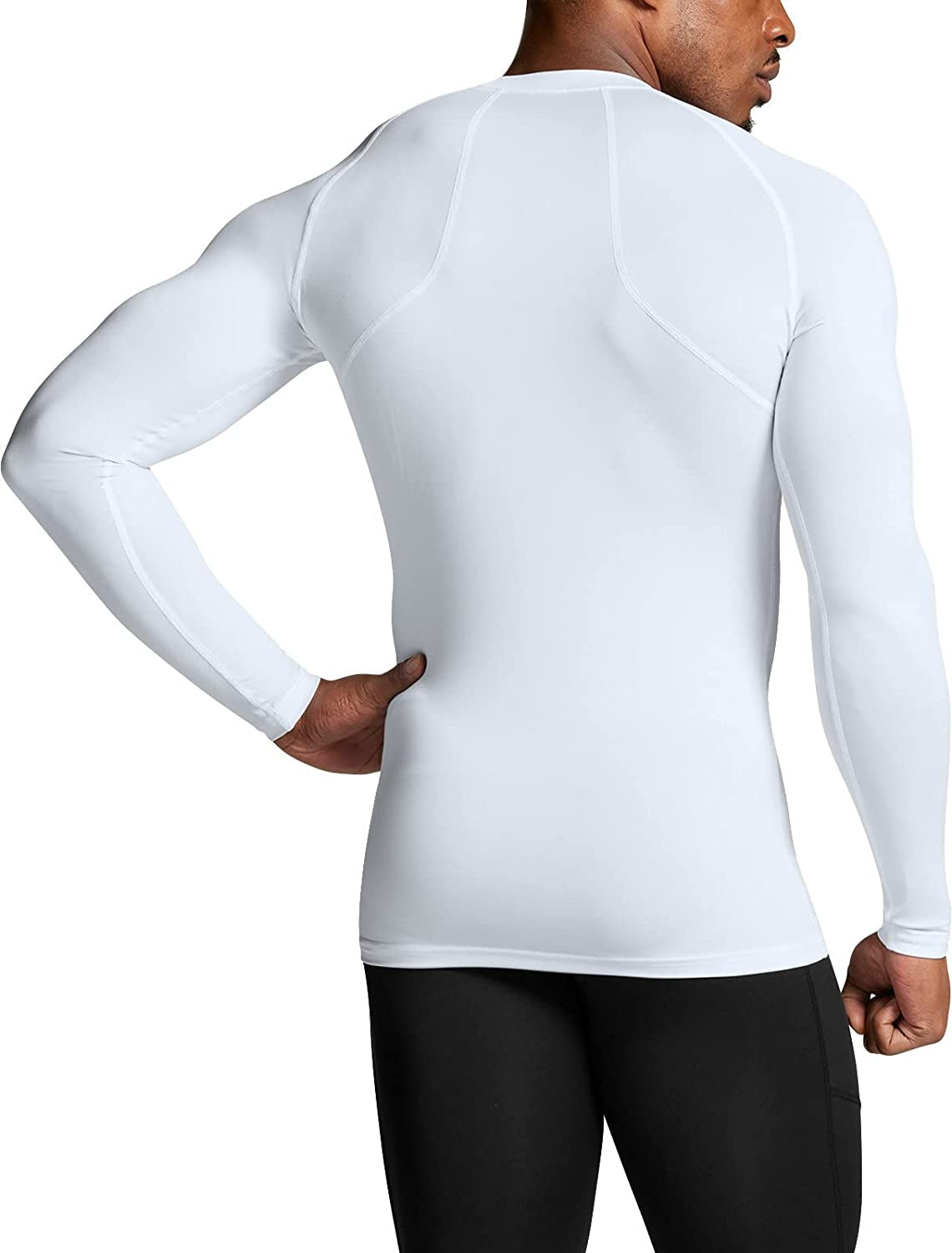 Men's UPF 50+ Long Sleeve Compression Rash Guard for Water Sports and Athletic Training