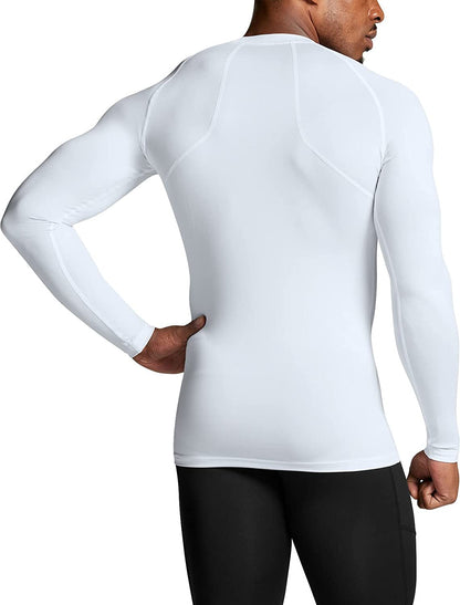 Men's UPF 50+ Long Sleeve Compression Rash Guard for Water Sports and Athletic Training