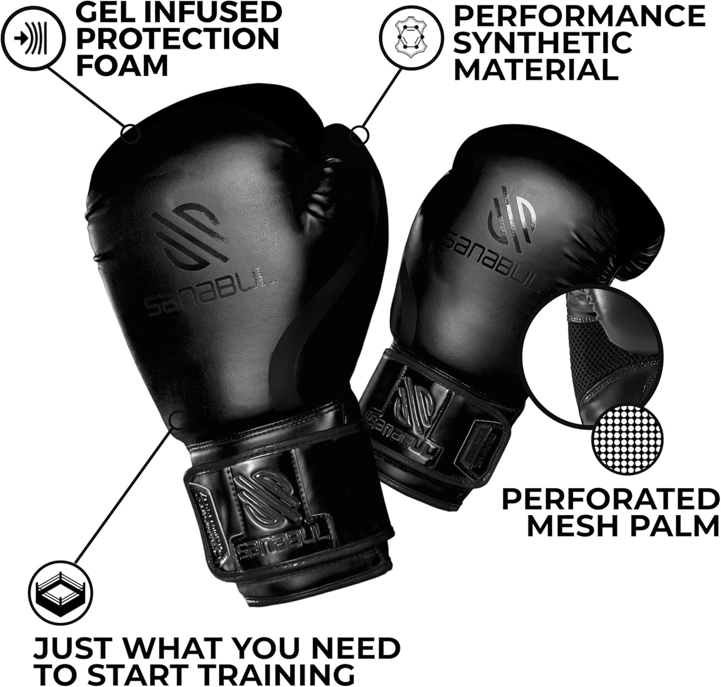 Essential Gel Boxing Gloves for Men and Women - Ideal for Kickboxing, MMA, Muay Thai, Heavy Bag Training, and Sparring