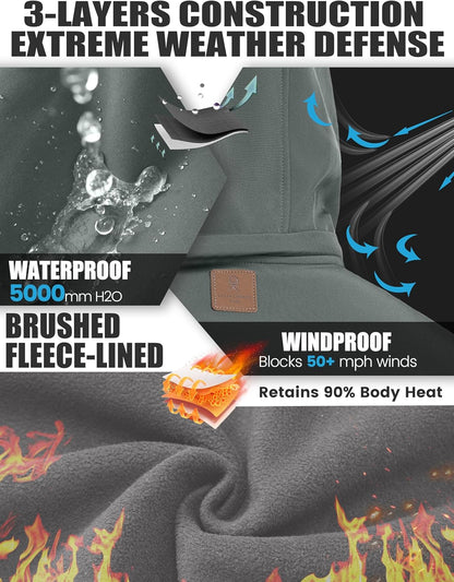 Men's Softshell Jacket with Removable Hood and Fleece Lining by