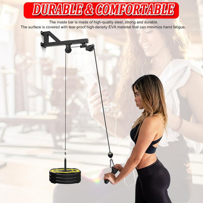 LAT Pull Down Bar Attachment for Cable Machines - Professional Fitness Accessory with Rubber Grip for Home Gym Muscle Building and Strength Training